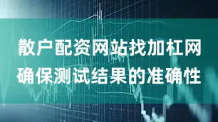 散户配资网站找加杠网确保测试结果的准确性